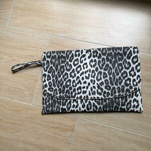 Leopard Print Clutch Bag vintage textured vinyl!